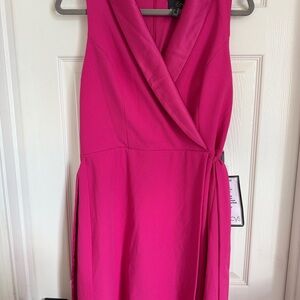 Adrianna Papell Crepe Tuxedo Dress. Hot Pink. NWT. Never Worn. Size 6.
